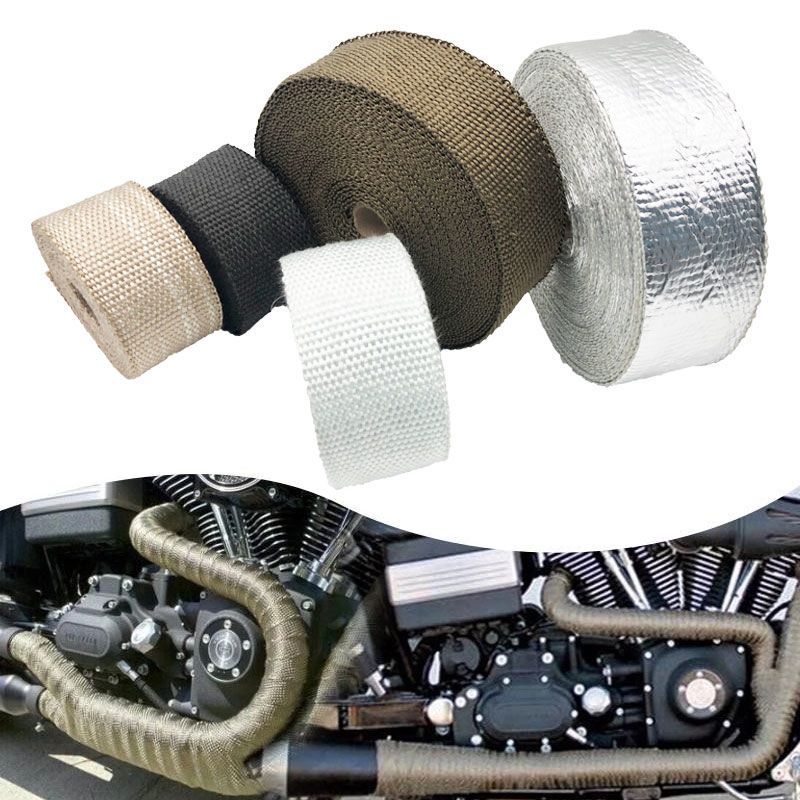 Exhaust Wrap Titanium - NEW*5M Titanium/Black Exhaust Heat Wrap Roll