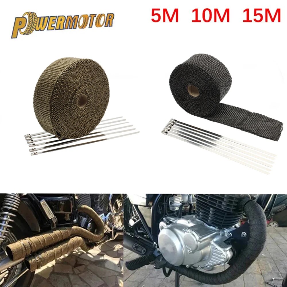 Motorcycle Exhaust Thermal Tap - Exhaust Wrap Titanium recension och pris