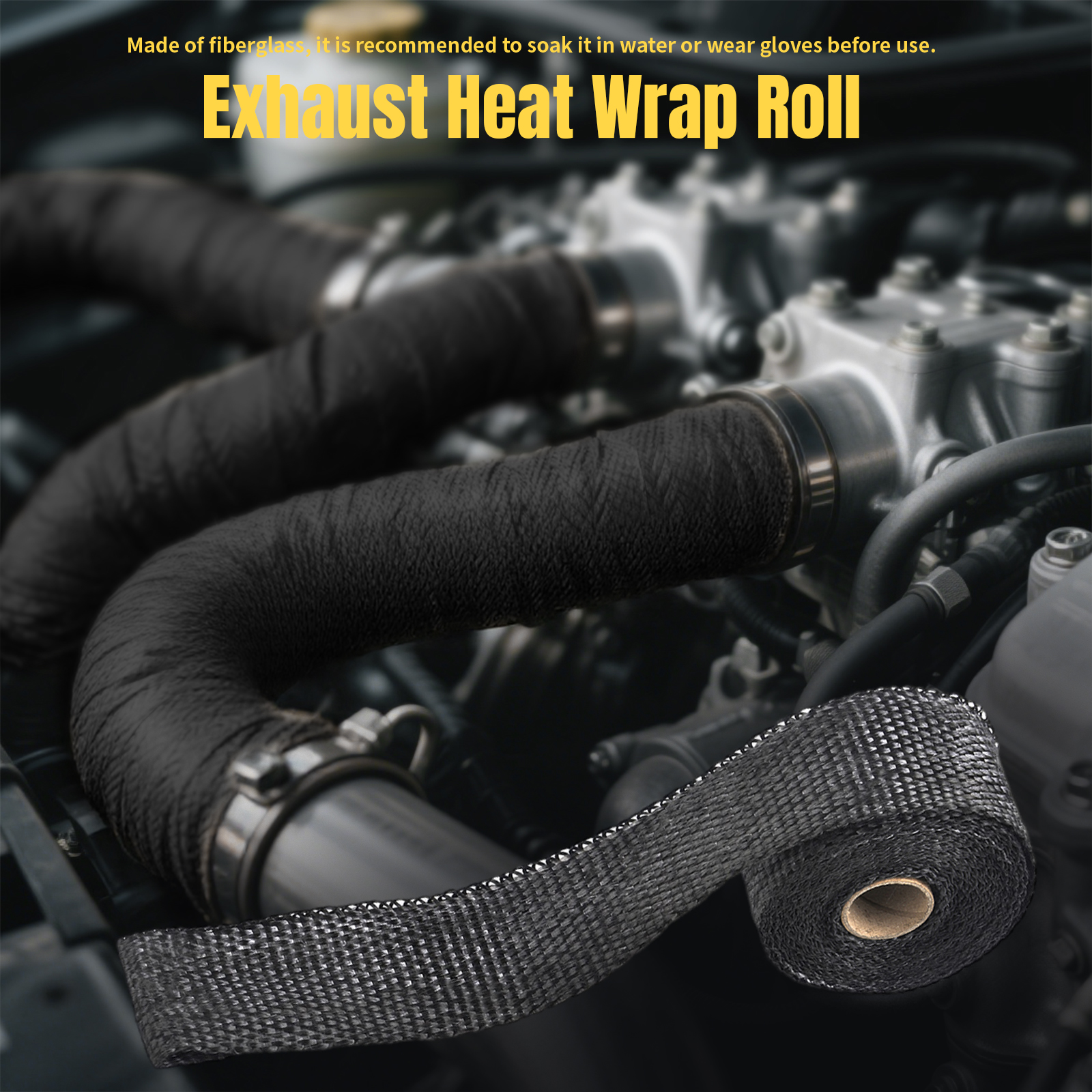 50MM x 5M Black/Titanium Exhau - Exhaust Wrap Titanium recension och pris