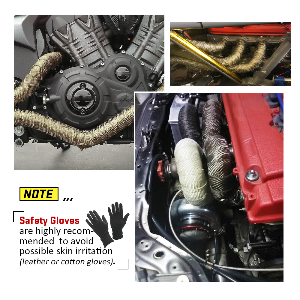 High Quality Fiberglass 1M 5M  - Exhaust Wrap Titanium recension och pris