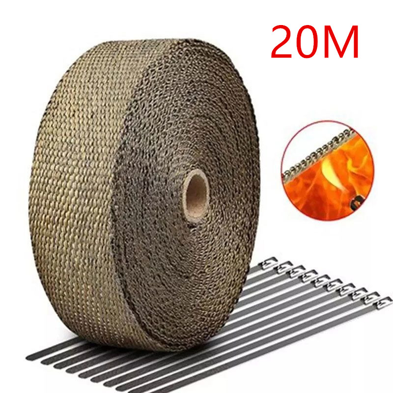 NEW*5M  Titanium/Black Exhaust - Exhaust Wrap Titanium recension och pris