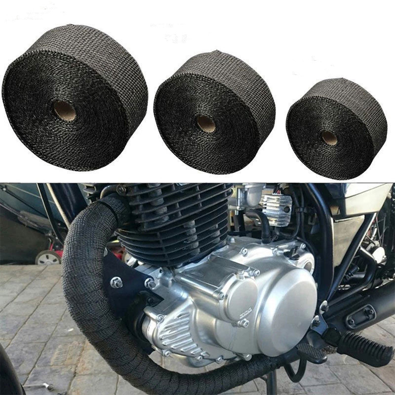 NEW*5M  Titanium/Black Exhaust - Exhaust Wrap Titanium recension och pris