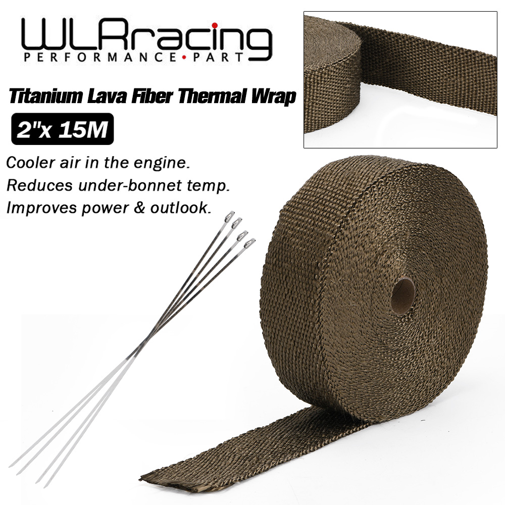WLR RACING - 15M Premium Exhau - Exhaust Wrap Titanium recension och pris